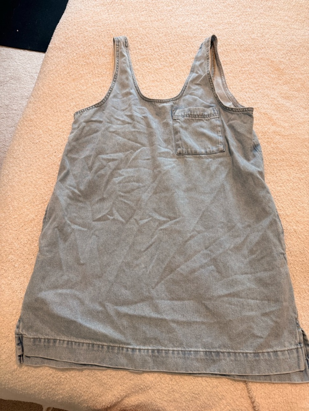 Universal Thread Light Blue Denim Tank Dress with Patch Pocket